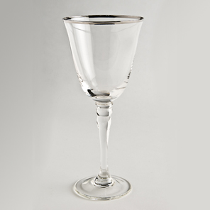 Thin Silver Rim Wine Glasses