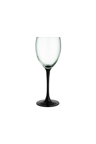 Black Stemmed Wine Glass