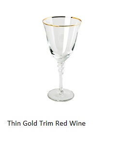 Thin Gold Rim Red Wine Glasses