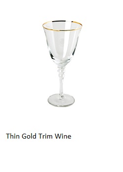 Thin Gold Rim White Wine Glasses