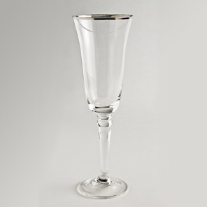 Thin Silver Rim Champagne Glass