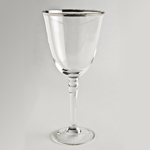 Thin Silver Rim Red Wine Glasses