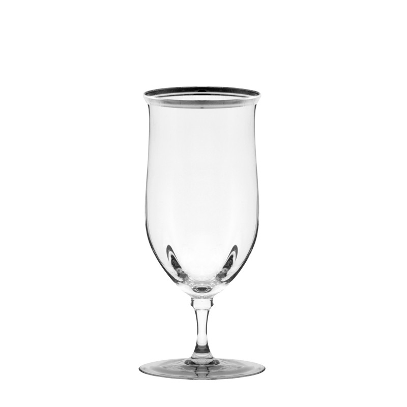 Thin Silver Trim Beverage Glass