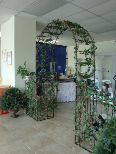 Wrought Iron Arch with Greenery